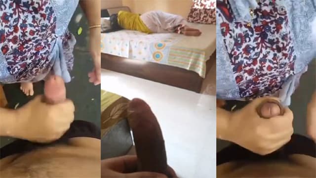 Old Aunty jerking young dick takes videos