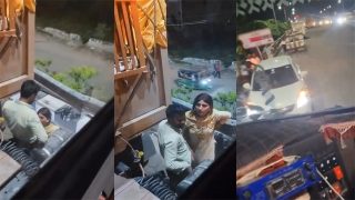 beautiful girl pussy showing her truck driver on the road