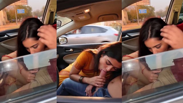 Indian Girl Giving Sloppy Blowjob In Car Mms Video HD